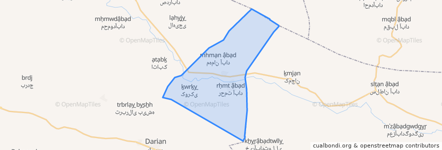 Mapa de ubicacion de دهستان رحمت‌آباد.