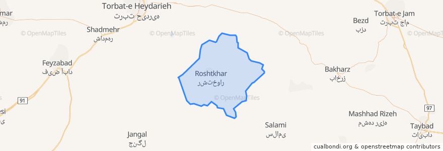 Mapa de ubicacion de دهستان رشتخوار.