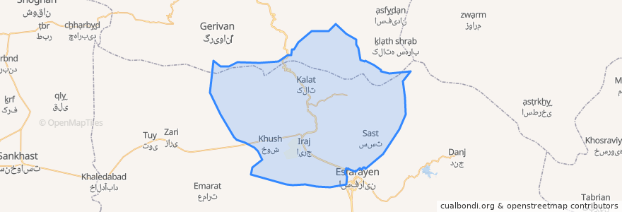 Mapa de ubicacion de دهستان روئین.