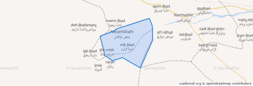 Mapa de ubicacion de دهستان روداب شرقی.