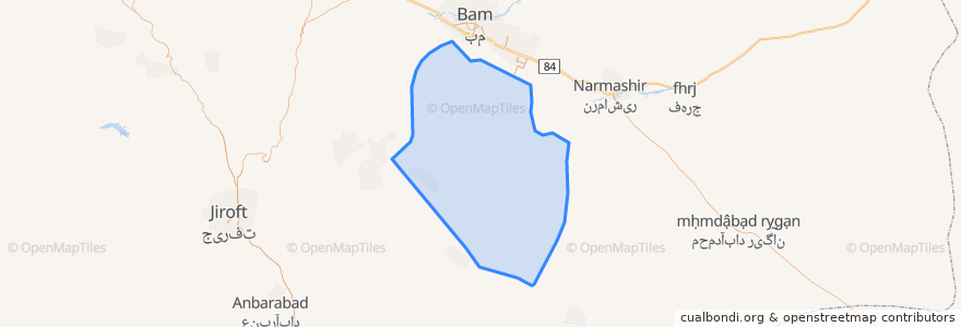 Mapa de ubicacion de دهستان روداب غربی.