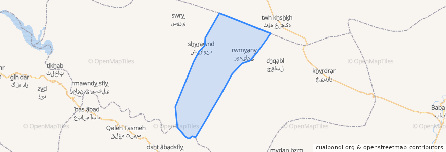 Mapa de ubicacion de دهستان رومیانی.