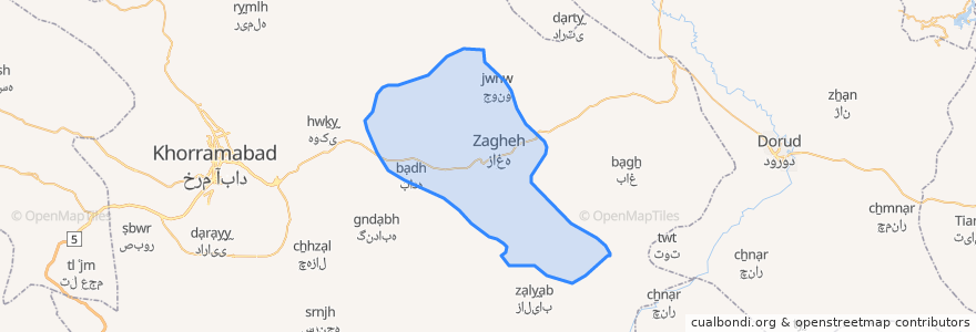 Mapa de ubicacion de دهستان زاغه.