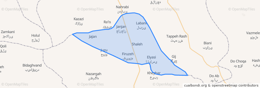 Mapa de ubicacion de دهستان زالو آب.