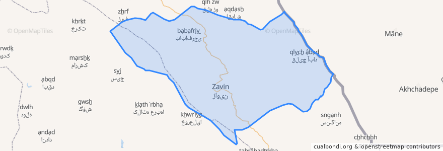 Mapa de ubicacion de دهستان زاوین.