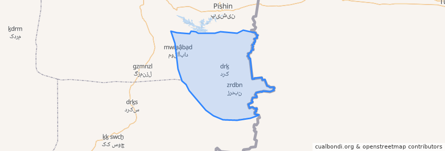 Mapa de ubicacion de دهستان زردبن.