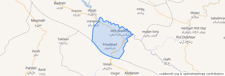 Mapa de ubicacion de دهستان زرین دشت.