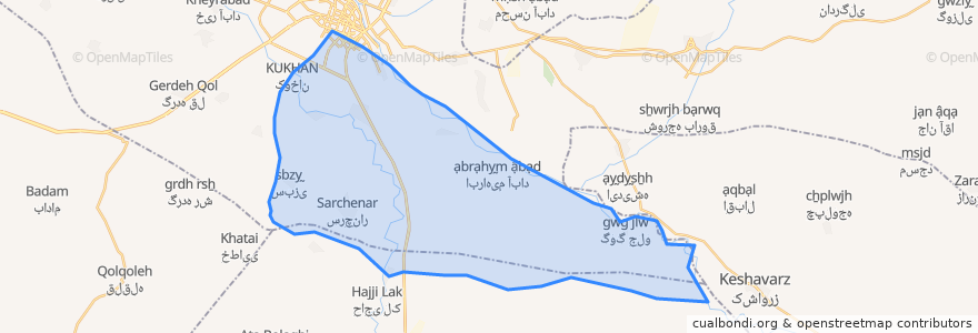 Mapa de ubicacion de دهستان زرینه رود جنوبی.