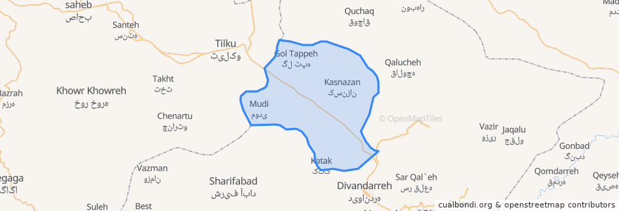 Mapa de ubicacion de دهستان زرینه.