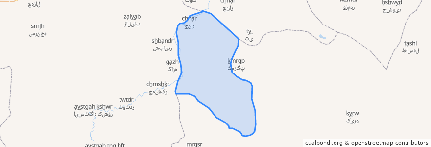 Mapa de ubicacion de دهستان ززغربی.