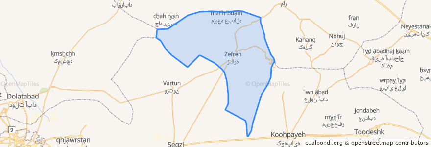 Mapa de ubicacion de دهستان زفره.