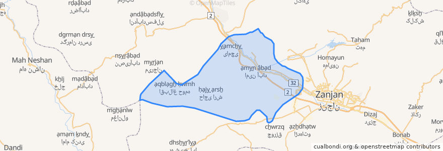 Mapa de ubicacion de دهستان زنجانرود بالا.