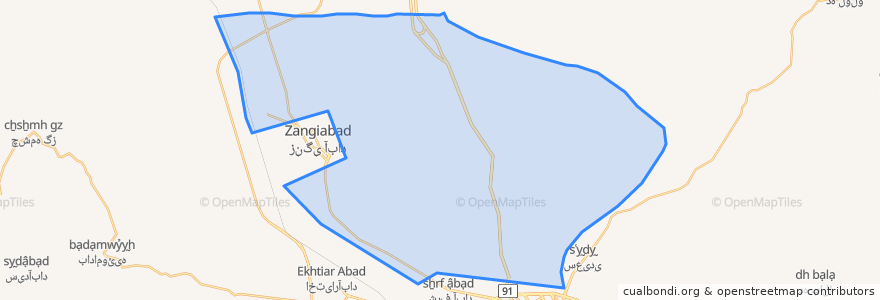 Mapa de ubicacion de دهستان زنگی آباد.