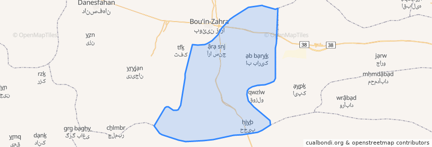 Mapa de ubicacion de دهستان زهرای پائین.