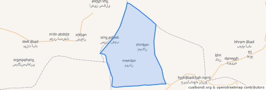 Mapa de ubicacion de دهستان زهمکان.