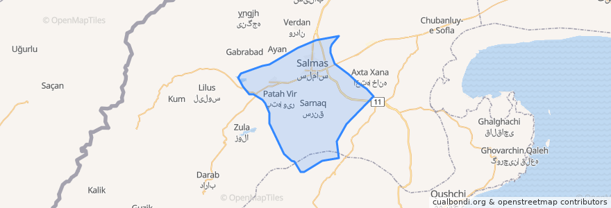 Mapa de ubicacion de دهستان زولاچای.