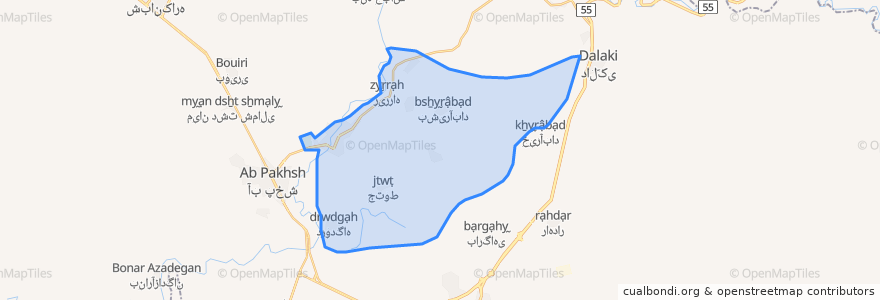 Mapa de ubicacion de دهستان زیرراه.