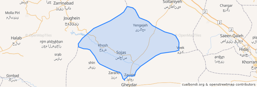 Mapa de ubicacion de دهستان سجاس رود.