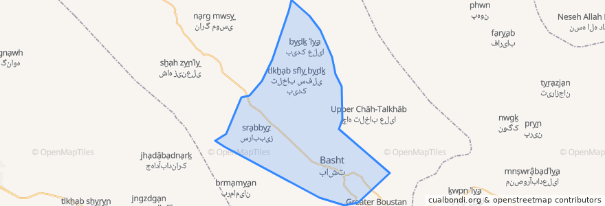 Mapa de ubicacion de دهستان سرآب بیز.