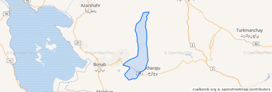 Mapa de ubicacion de دهستان سراجوی شمالی.