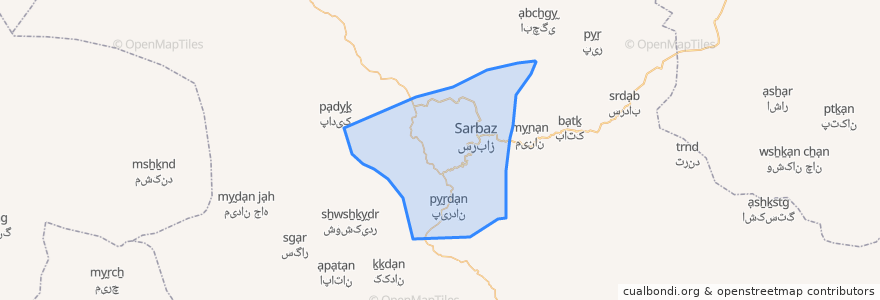 Mapa de ubicacion de دهستان سرباز.