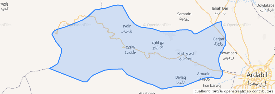 Mapa de ubicacion de دهستان سردابه.