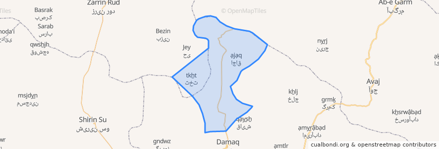 Mapa de ubicacion de دهستان سردرودعلیا.