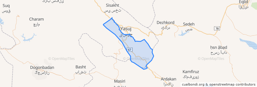 Mapa de ubicacion de دهستان سررودجنوبی.