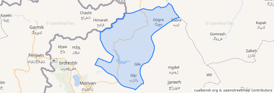 Mapa de ubicacion de دهستان سرشیو.