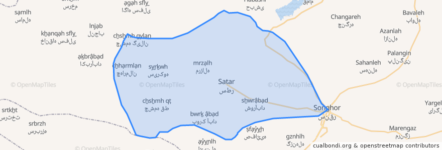 Mapa de ubicacion de دهستان سطر.