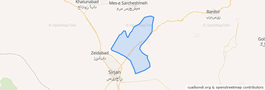 Mapa de ubicacion de دهستان سعادت آباد.