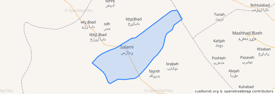 Mapa de ubicacion de دهستان سلامی.