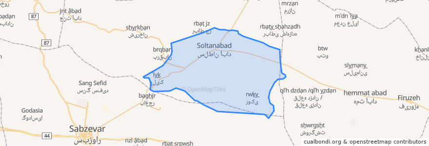 Mapa de ubicacion de دهستان سلطان آباد.