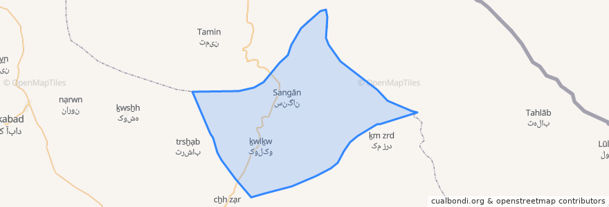 Mapa de ubicacion de دهستان سنگان.