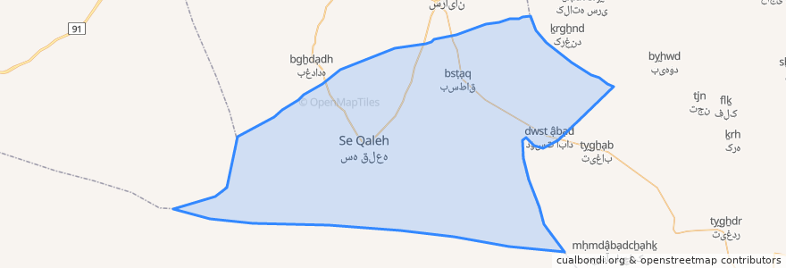 Mapa de ubicacion de دهستان سه قلعه.