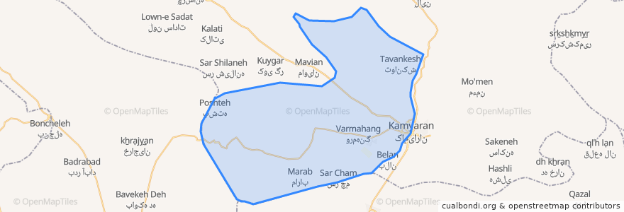 Mapa de ubicacion de دهستان شاهو.