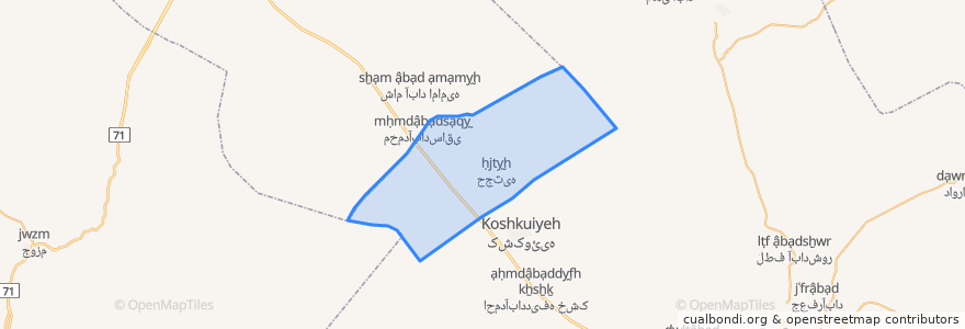 Mapa de ubicacion de دهستان شریف آباد.