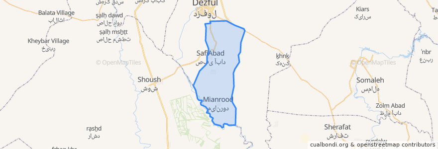 Mapa de ubicacion de دهستان شمس آباد.