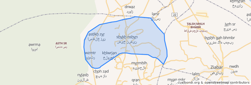 Mapa de ubicacion de دهستان شیخ نشین.