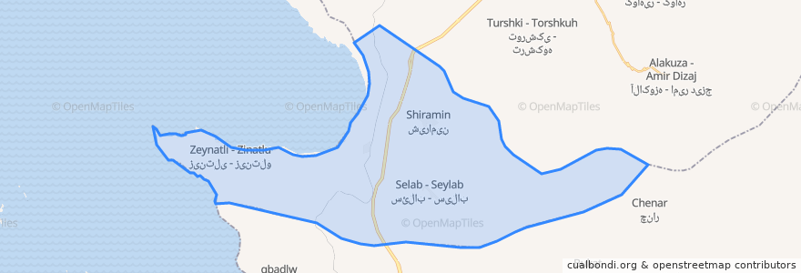 Mapa de ubicacion de دهستان شیرامین.