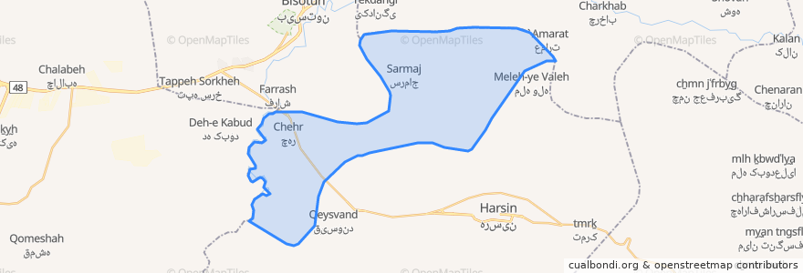 Mapa de ubicacion de دهستان شیرز.