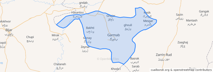 Mapa de ubicacion de دهستان شیوانات.