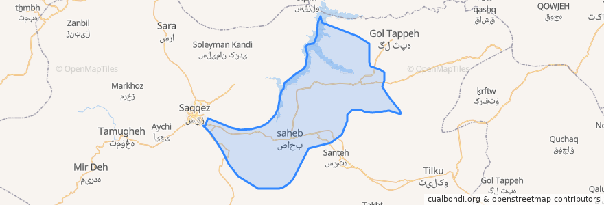 Mapa de ubicacion de دهستان صاحب.