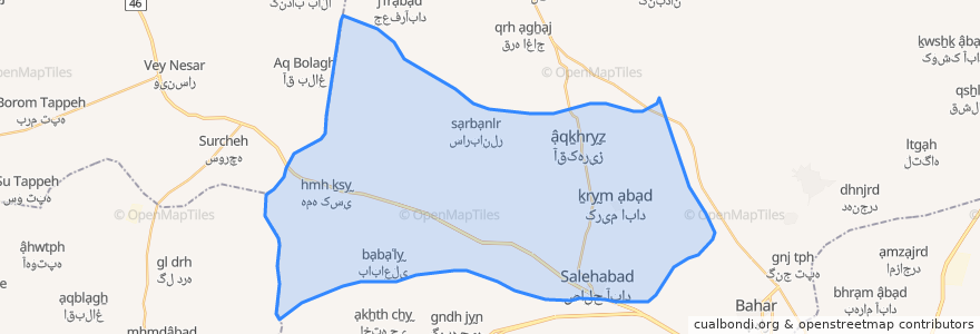 Mapa de ubicacion de دهستان صالح آباد.