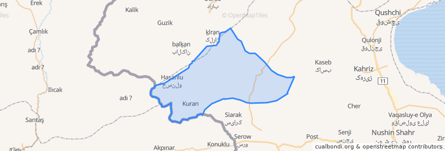 Mapa de ubicacion de دهستان صومای جنوبی.