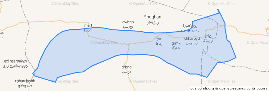 Mapa de ubicacion de دهستان طبر.