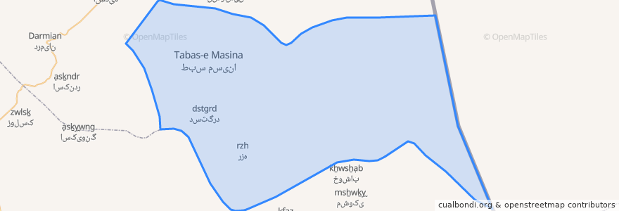 Mapa de ubicacion de دهستان طبس مسینا.