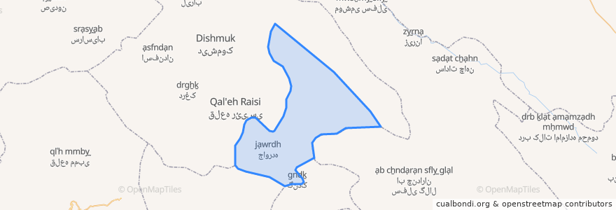 Mapa de ubicacion de دهستان طیبی سرحدی شرقی.