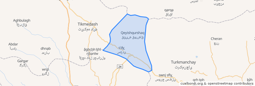 Mapa de ubicacion de دهستان عباس شرقی.