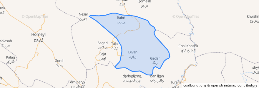 Mapa de ubicacion de دهستان عثمانوند.